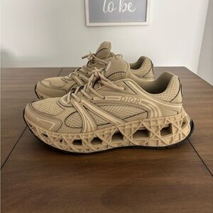 Dior Tan Geometric Sole Athletic Shoes